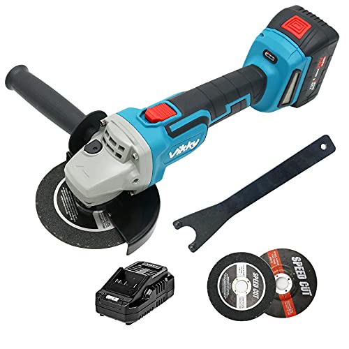 Vikky Akku-Winkelschleifer, bürstenloser 20V 4.2 Lithium-Ionen Akku-Schleifer, Schleifscheibe mit einem Durchmesser von 125 mm, zum Schneiden und Schleifen von Vikky