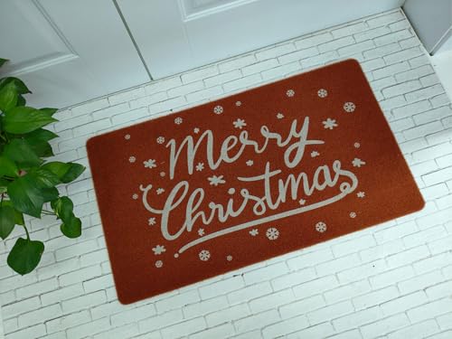 Fußmatte mit Aufschrift "Merry Christmas Welcome Snowflakes", für den Eingangsbereich, dekorativ, rutschfest, Kokosfaser, 43,2 x 73,2 cm Fußmatte mit Aufschrift "Merry Christmas Welcome Snowflakes", für den Eingangsbereich, dekorativ, rutschfest, Kokosfaser, 43,2 x 73,2 cm von Vikodah