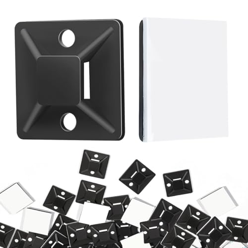 100 Stück Kabelhalter Selbstklebend 30 X 30mm, Selbstklebend Kabelbinder Halter Kabelschellen Set, Klebesockel Für Binden und Fixieren von Kabelbindern und Drähten 100 Stück Kabelhalter Selbstklebend 30 X 30mm, Selbstklebend Kabelbinder Halter Kabelschellen Set, Klebesockel Für Binden und Fixieren von Kabelbindern und Drähten von Vikrami lighting