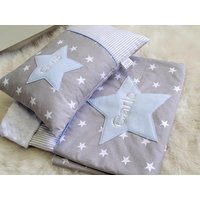 Kissen Und Babydecke Set Zur Geburt Oder Taufe Mit Namen von ViktoriasTraum