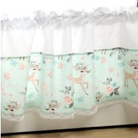 Scheibengardine Gardine Kindergardine Kinderzimmer Babyzimmer Kindervorhang Reh Mint von ViktoriasTraum