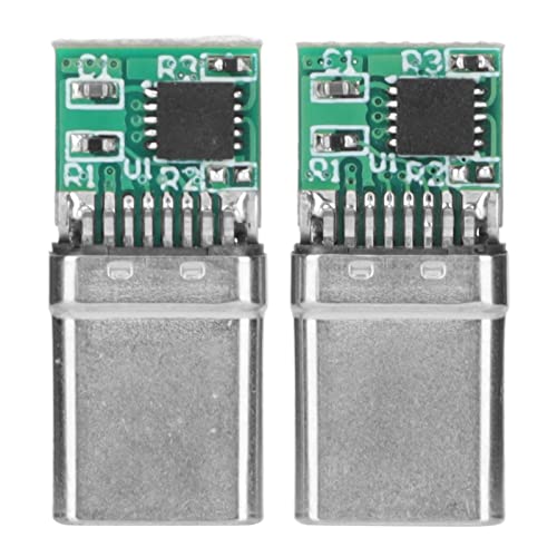 2 Stück USB Typ C Breakout Board, 8 Pin 20 V 3 A USB C Stecker Adapter Typ C Stecker Buchse Stecker für Tablet Laptop von Vikye