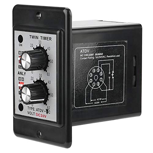 ATDV-YC Doppel-Zeitrelais, 6S-60M 24V EIN Aus Doppel-Zeitrelais Knopfsteuerung Zeitschalter ATDV-YC(DC24V) von Vikye