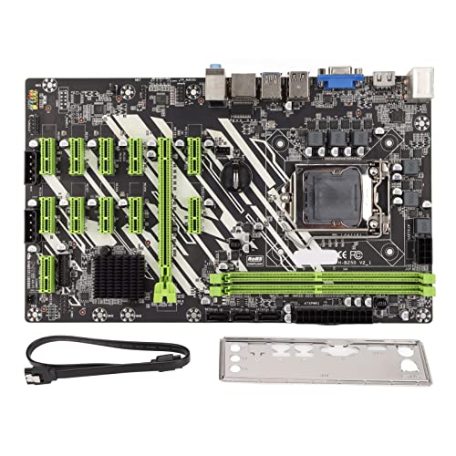 DDR4 Motherboard, Mining Mainboard Gigabit LAN 2 Kanal DDR4 3 SATA3.0 VGA Schnittstelle PCIE16X 11 PCIE1X Desktop Computer Mainboard für Office von Vikye