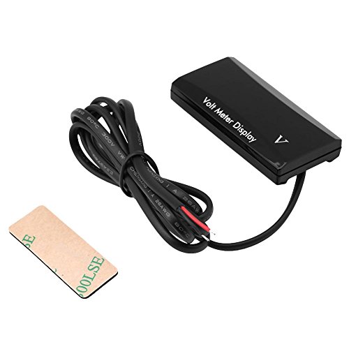 Vikye Digital Voltmeter, 12V LED-Anzeige, Wasserdicht, für Autos oder Motorräder (Blau) von Vikye