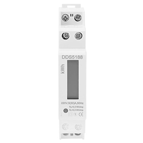 LCD Digitaler Stromzähler, DDS5188 Stromzähler Wechselstromzähler Einphasig DIN Schiene 5-30A Elektronische Energie KWh Meter für Hutschiene LCD Digitaler Stromzähler, DDS5188 Stromzähler Wechselstromzähler Einphasig DIN Schiene 5-30A Elektronische Energie KWh Meter für Hutschiene von Vikye