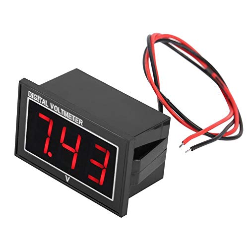 Spannungsmesser-Tester, 0,56-Zoll-LED-Anzeige Digital wasserdichtes Hochpräzisions-Voltmeter DC-Spannungsmesser-Panel(2.5-30V, Red) von Vikye