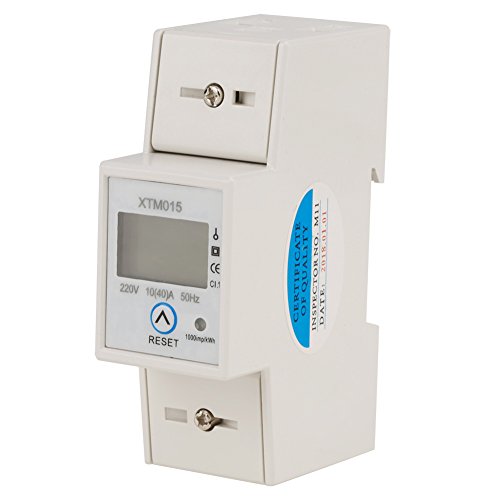 Stromzähler 1 Phasen, 220 V 10 (40) A Digitaler Energiezähler 1 Phasig, 2-Draht 2P DIN Schienen Stromzähler Manueller Elektronischer Zähler von Vikye