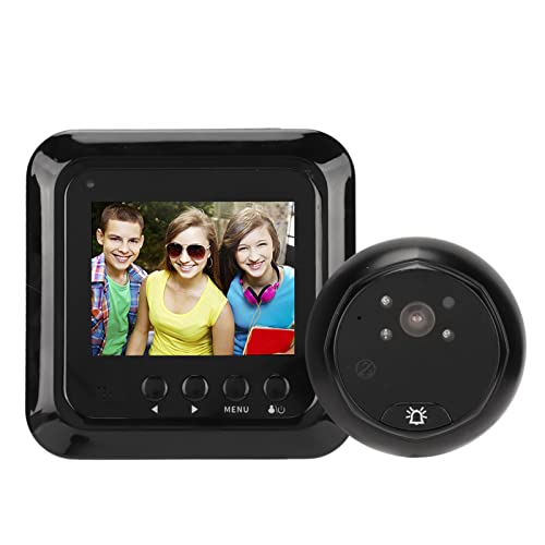 Video-Türsprechanlage, 2,4-Zoll-TFT-Monitor, Kabelgebundene Video-Türklingel-Kits, Türspion Zur Sicherheitsüberwachung, Cat-Eye-Kamera für die Videoüberwachung zu Hause(Schwarz) von Vikye