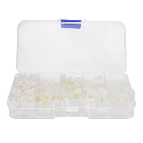 Vikye 300PCS Sortiment Kit Halterungssatz Nylon-Schraubensatz, Weiße Nylon-Sechskantschraube M3 von Vikye