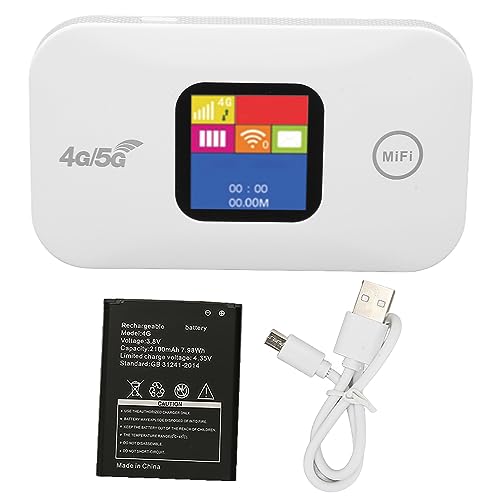 Vikye 4G-WLAN-Router mit 150 Mbit/s Hochgeschwindigkeit, SIM-Kartensteckplatz für 10 Benutzer, LED-Farbbildschirm, 2100-mAh-Akku, Anwendbar für Asien, 100 240 V von Vikye