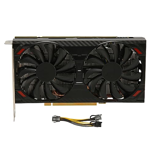 Vikye 8 GB GDDR6-Grafikkarte, 128 Bit 1717 MHz 1750 MHz PCI Express 4.0 X8 Gaming-Grafikkarte HD-Multimedia-Schnittstelle mit Zwei Lüftern (RX5500XT 8G DDR6) von Vikye