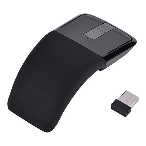 Vikye Bluetooth Arc Touch Maus, 2,4 GHz Faltbare Maus Arc Touch Maus Mäuse mit USB-Empfänger für PC, Laptop, Smart TV (Schwarz) von Vikye