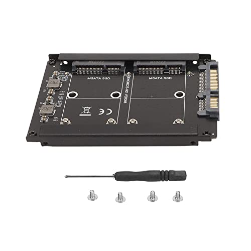 Vikye MSATA zu SATA3.0 Adapterkarte, Dual SATA SSD zu 6G Schnittstellenkonvertierungskartenadapter Passend für JBOD-Modus für Win XP, 7, 8, 10, 11 von Vikye