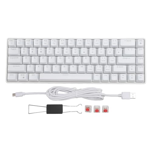 Vikye Mechanische Gaming-Tastatur, 68 Tasten, Kabelgebundene Mechanische Tastatur mit 20 Hintergrundbeleuchtungsmodi, Hot-Swap-Tastatur mit Rotem Schalter für PC Mac von Vikye