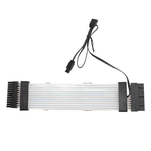 Vikye RGB-Netzteil-Verlängerungskabel, Flexible 18 AWG 9,5 Zoll Dual-Lichtquelle, 24-poliger Stecker auf Buchse, für E-ATX-Motherboard, ARGB-Netzteilkabel, mit Synchronisiertem von Vikye