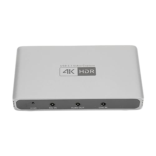 Vikye Videoaufnahmekarte, 4K 60 Hz HDR USB 3.0 1080P USB-Aufnahmekarte, 3,5-mm-Audio-Cam-Link-Karte aus Aluminiumlegierung für Live-Streaming-Gaming (HC868) von Vikye