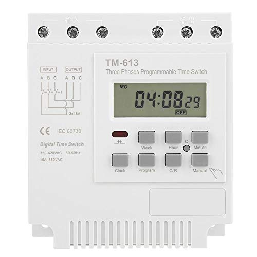 Zeitrelais Schalter, 380V Dreiphasiger Programmierbarer Zeitschalter, Smart Digital Weekly Programmable Control Power Zeitschalter von Vikye