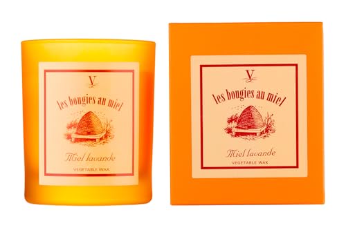 Vila Hermanos Duftkerze Lavendel & Honig – 200g Glas – Aromatherapie Geschenkkerze – 50 Std. Brenndauer – Handmade in Spain von Vila Hermanos