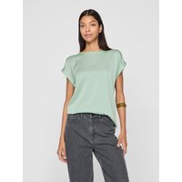 Vila Kurzarmshirt "VIELLETTE S/S SATIN TOP - NOOS", Satin Optik von Vila