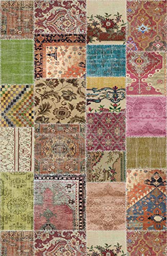 VILBER, Vinyl-Teppich, Patchwork, Flur, Küche, Wohnzimmer, Zuhause, Mehrfarbig, Verschiedene Größen, Maße: 78 x 120 cm, Sharif 01. VILBER, Vinyl-Teppich, Patchwork, Flur, Küche, Wohnzimmer, Zuhause, Mehrfarbig, Verschiedene Größen, Maße: 78 x 120 cm, Sharif 01. von Vilber