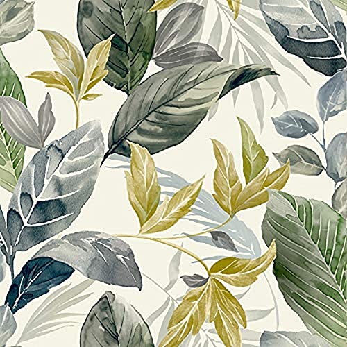 Vilber Tapete, Digitaldruck auf Vliesstoff, PVC-frei, umweltfreundliche HP-Latex-Tinten, Spezialbreite 68 cm x 10 m lang, deckt 6,80 m2, LEAVES.2678 W-02, Leaves 02 von Vilber