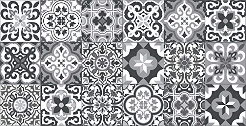 Vilber, Teppich Vinylfliesen, Fliesen, Flur, Küche, Zuhause. Grau/Schwarz. Verschiedene Größen. Maße: 52x100 cm. Evora 05. von Vilber
