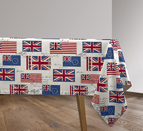 Vilber, Tischdecke, aus Harz, schmutzabweisend, wasserdicht, rechteckig, Bedruckt British, UK, Flagge, Mehrfarbig von Vilber