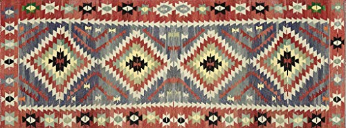 Vilber, Vinyl-Teppich, ethnisch, Rautenmuster, Flur, Küche, Wohnzimmer, Zuhause, Mehrfarbig, Verschiedene Größen, Maße: 52 x 140 cm, Kilim.2574 01 Vilber, Vinyl-Teppich, ethnisch, Rautenmuster, Flur, Küche, Wohnzimmer, Zuhause, Mehrfarbig, Verschiedene Größen, Maße: 52 x 140 cm, Kilim.2574 01 von Vilber