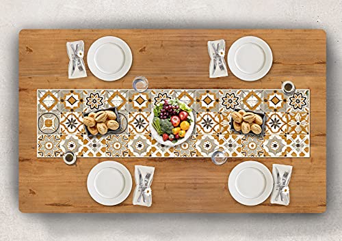 Vilber, Vinyl-Tischläufer (38,5 x 155 cm), schmutzabweisend, rutschfest und hitzebeständig, kombinierbar mit Tischsets und Teppichen, Kollar 04 von Vilber