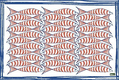 Vilber A050 V01 Nizza. 2495 Du 04 Tischdecke Tapete Futterstation Vogeltränke, 45,6 x 30.5 x 0.2 cm, Rot und Blau von Vilber