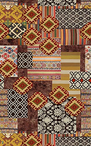 Vilber Bohemian Kilim 2494 Teppich, Vinyl, Mehrfarbig, 75 x 120 x 0.2 cm von Vilber