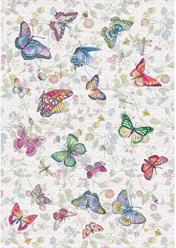 Vilber Kids Schmetterling Teppich, Vinyl, Mehrfarbig, 153 x 230 x 0.2 cm von Vilber