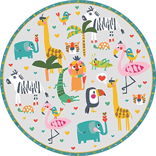 Vilber Kinderteppich aus Vinyl, Tiere, Dschungel, 3330 DU-50, rund, Durchmesser 78 cm Vilber Kinderteppich aus Vinyl, Tiere, Dschungel, 3330 DU-50, rund, Durchmesser 78 cm von Vilber