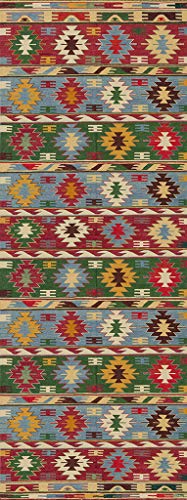 Vilber Kilim.2578 DU 01 Teppich, Vinyl, bunt, 52 X 140 von Vilber