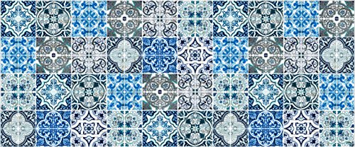 vilber Großer Chef Lissabon Teppich, Vinyl und PVC, Blau, 75 cm x 180 cm x 0.2 cm von Vilber