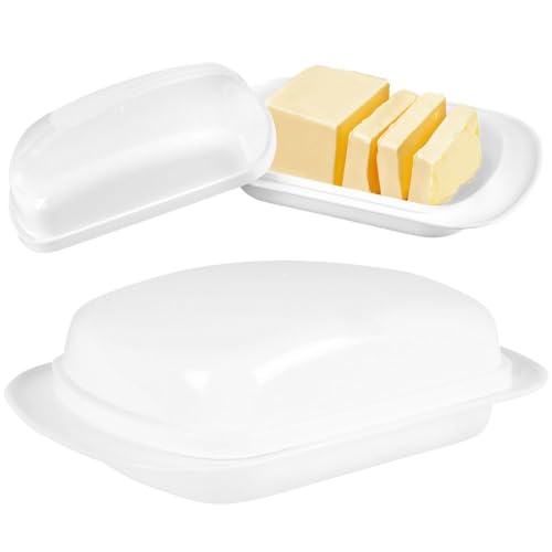 Butterdose Butterschale Butterbehälter Butterglocke aus Kunststoff weiß von Vilde