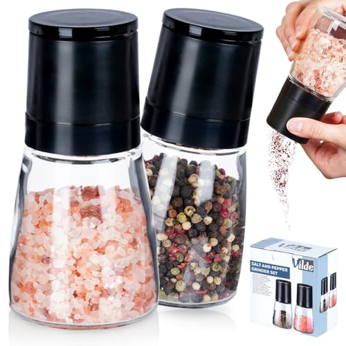 Gewürzmühle Pfeffermühle Salzmühle Handmühle aus Glas 2 Stk. von Vilde
