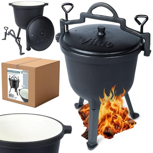 Gusseisen-Kessel emailliert Feuerkessel Kessel aus Gusseisen auf Füßen mit Deckel CAST LINE 8 L Gusseisen-Kessel emailliert Feuerkessel Kessel aus Gusseisen auf Füßen mit Deckel CAST LINE 8 L von Vilde