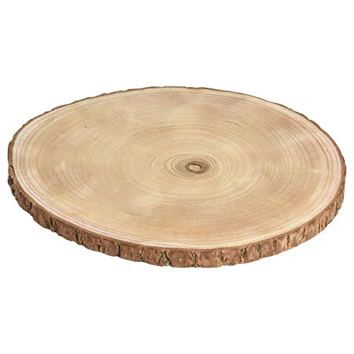 Holzscheibe Serviertablett Servierbrett Untersetzer für Teller dekorativ mit Rinde 35x2 cm von Vilde
