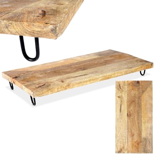 Holzschneidebrett Schneidebrett Servierbrett Servierplatte Holzbrett mit Füßen 49x25 cm von Vilde