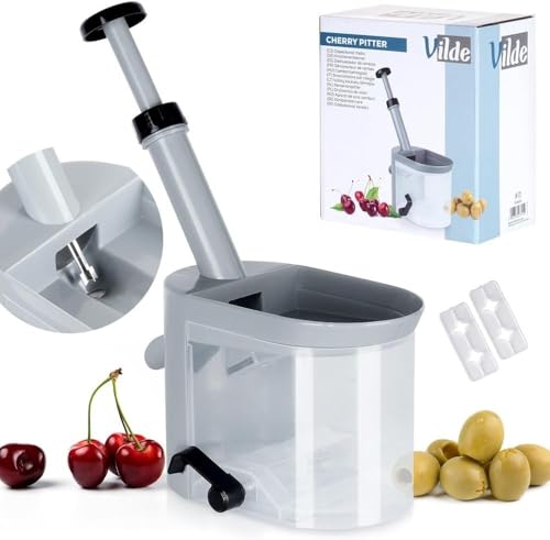 Kirschenentkerner Kirschentsteiner Olivenentkerner für Kirschen und Oliven mit Saugnapf von Vilde