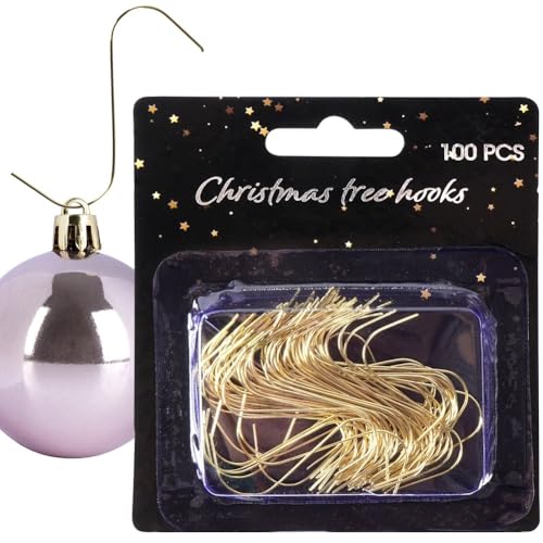 Vilde Aufhänger für Weihnachtskugeln Kugelaufhänger Haken für Tannenbaumkugeln goldfarben 4 cm 100 STK. von Vilde