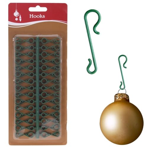 Vilde Aufhänger für Weihnachtskugeln Kugelaufhänger Haken für Tannenbaumkugeln grüne 3,5 cm 60 Stk. von Vilde