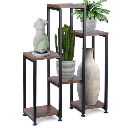 Vilde Blumenständer Blumentreppe Pflanzenständer Blumensäule Pflanzensäule Blumenregal aus Metall 6 Etagen 70 cm von Vilde