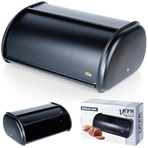 Vilde - Brotkasten metall - Brotbox- Brotbehälter aus Stahl - Bread box - Brot aufbewahrungsbox - schwarz - 43x27,5x18,5 cm Vilde - Brotkasten metall - Brotbox- Brotbehälter aus Stahl - Bread box - Brot aufbewahrungsbox - schwarz - 43x27,5x18,5 cm von Vilde