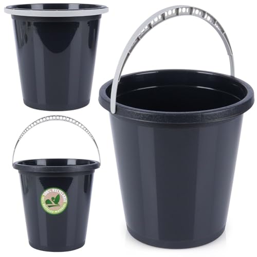 Vilde Eimer Putzeimer Kunststoff-Eimer Plastikeimer schwarz 5 L von Vilde