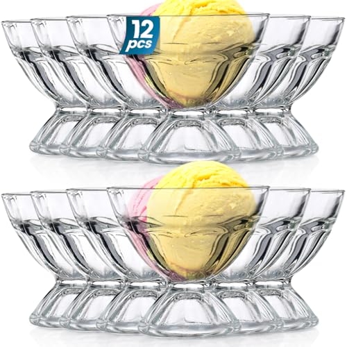 Vilde Eisbecher Eisschale Eisschalen Dessertschale aus Glas | Spülmaschinenfest Eisschalen Glas Set Eiscreme - Dessertgläser mit Fuß 100 ml 6 Stk. von Vilde