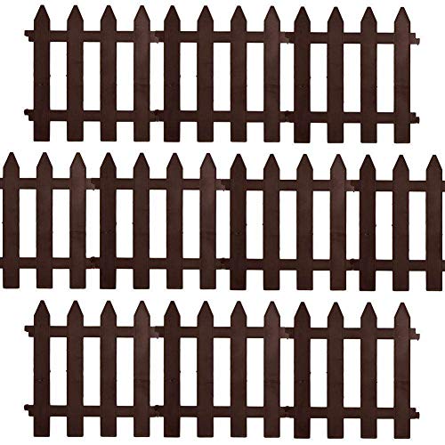 Vilde Gartenpalisade Zierzaun | 30x30 cm, 3 m | 10 Stück (Braun) von Vilde