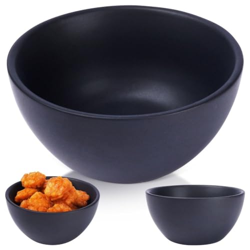 Vilde Keramikschale Schüssel Snackschälchen Schälchen Dipschälchen aus Keramik schwarz 10 cm 180 ml von Vilde